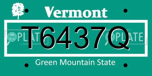 T6437Q Vermont License Plate
