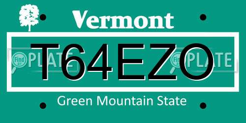 T64EZO Vermont License Plate
