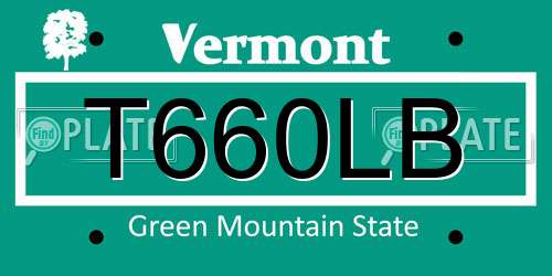 T660LB Vermont License Plate