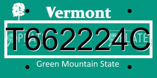 T662224C Vermont License Plate