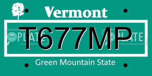 T677MP Vermont License Plate