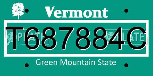 T687884C Vermont License Plate