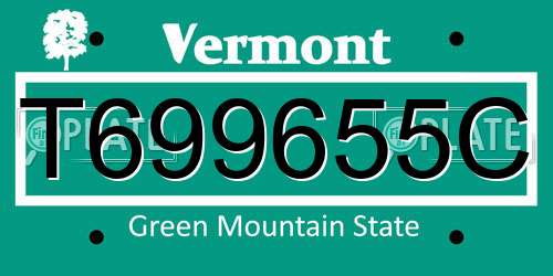 T699655C Vermont License Plate