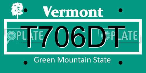 T706DT Vermont License Plate