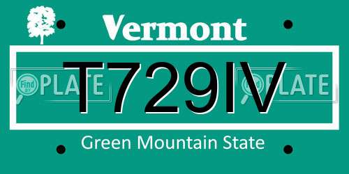 T729IV Vermont License Plate