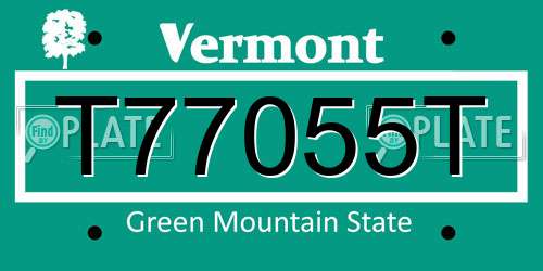 T77055T Vermont License Plate