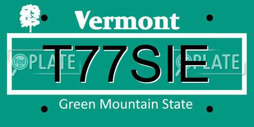 T77SIE Vermont License Plate