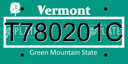 T780201C Vermont License Plate
