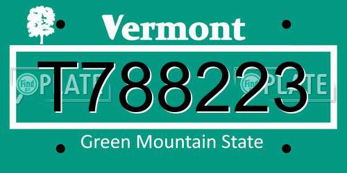 T788223 Vermont License Plate