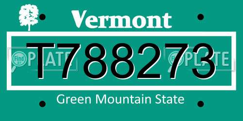 T788273 Vermont License Plate
