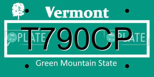 T790CP Vermont License Plate