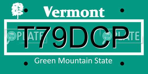 T79DCP Vermont License Plate