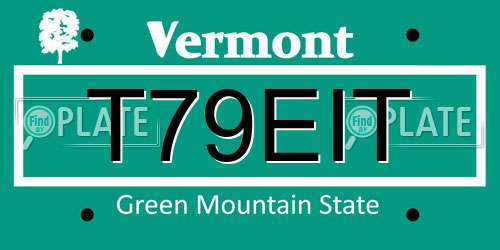 T79EIT Vermont License Plate