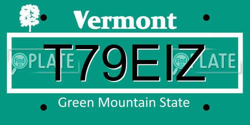 T79EIZ Vermont License Plate