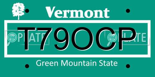 T79OCP Vermont License Plate