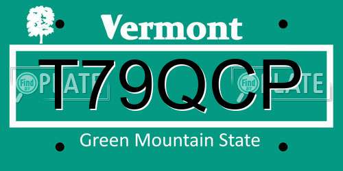 T79QCP Vermont License Plate