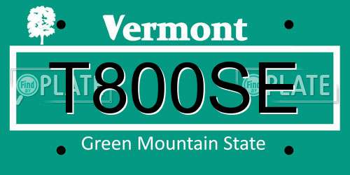 T800SE Vermont License Plate
