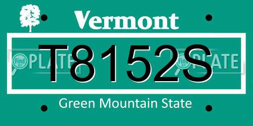 T8152S Vermont License Plate