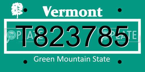 T823785 Vermont License Plate