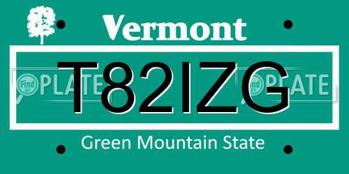 T82IZG Vermont License Plate