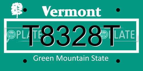 T8328T Vermont License Plate