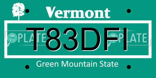T83DFI Vermont License Plate