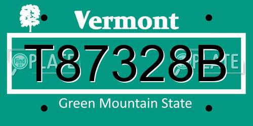 T87328B Vermont License Plate