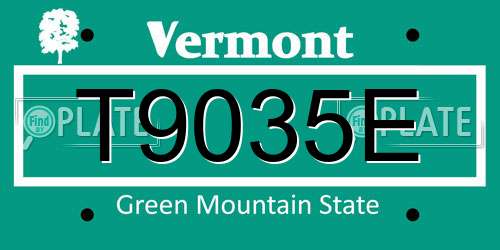 T9035E Vermont License Plate