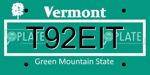 T92EIT Vermont License Plate