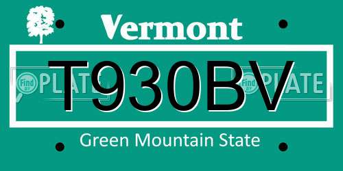 T930BV Vermont License Plate