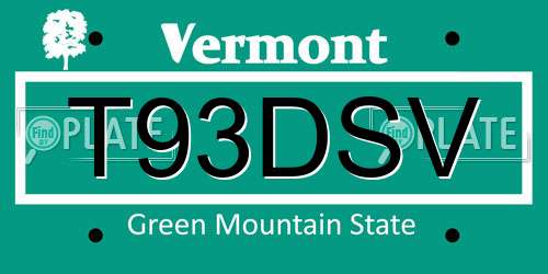 T93DSV Vermont License Plate
