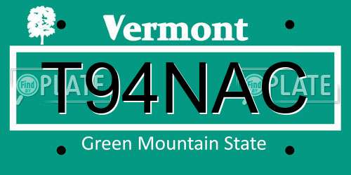 T94NAC Vermont License Plate