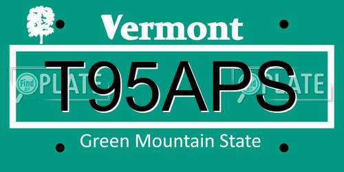 T95APS Vermont License Plate