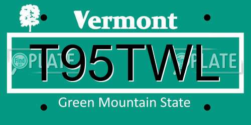T95TWL Vermont License Plate