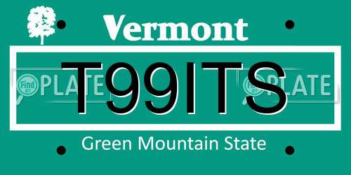 T99ITS Vermont License Plate