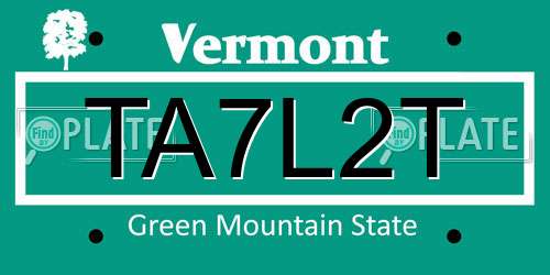 TA7L2T Vermont License Plate