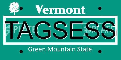 TAGSESS Vermont License Plate