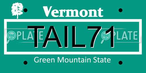 TAIL71 Vermont License Plate