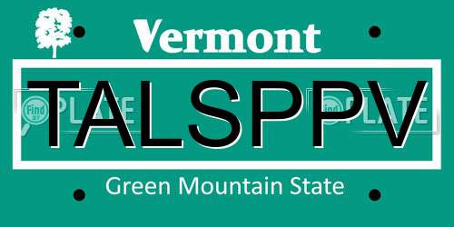 TALSPPV Vermont License Plate