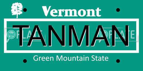 TANMAN Vermont License Plate