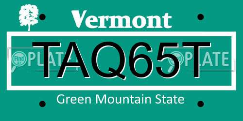 TAQ65T Vermont License Plate