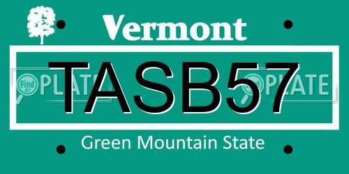 TASB57 Vermont License Plate