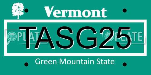 TASG25 Vermont License Plate