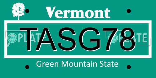 TASG78 Vermont License Plate