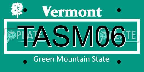 TASM06 Vermont License Plate