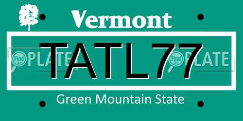 TATL77 Vermont License Plate