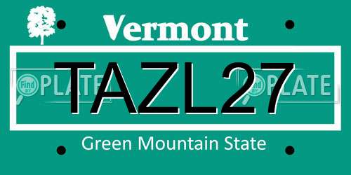 TAZL27 Vermont License Plate