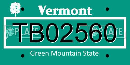 TB02560 Vermont License Plate