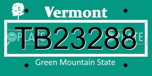 TB23288 Vermont License Plate