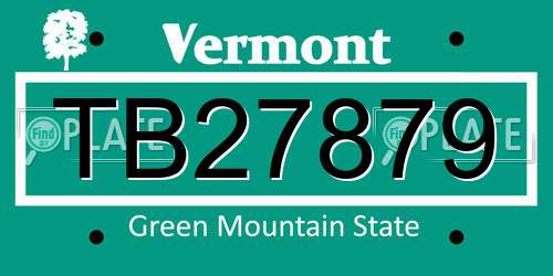 TB27879 Vermont License Plate